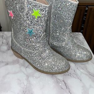 Lola & the boys glitter star boots sz 35/4